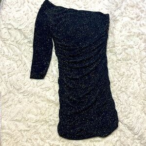 Size Medium - Itty Bitty black one shoulder party dress